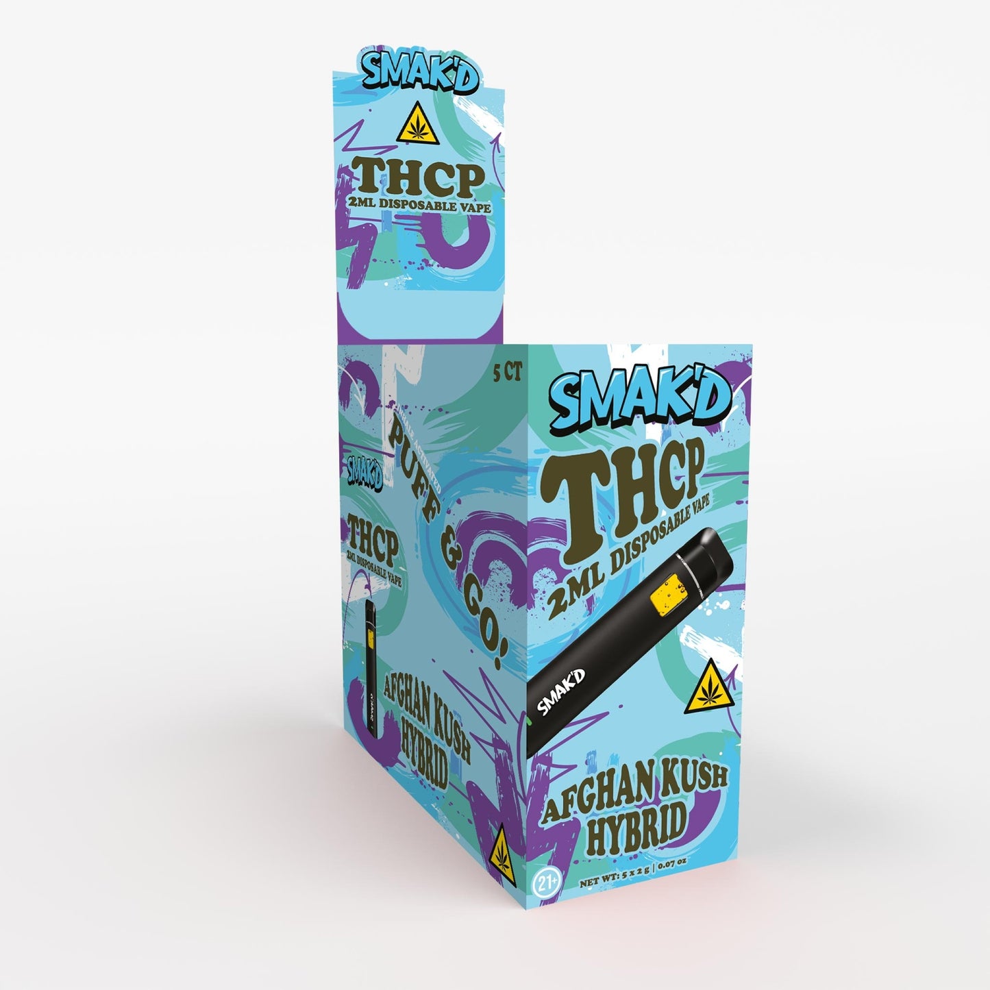 Smak’d THCP 2ML Disposable – 5 Count Display Box
