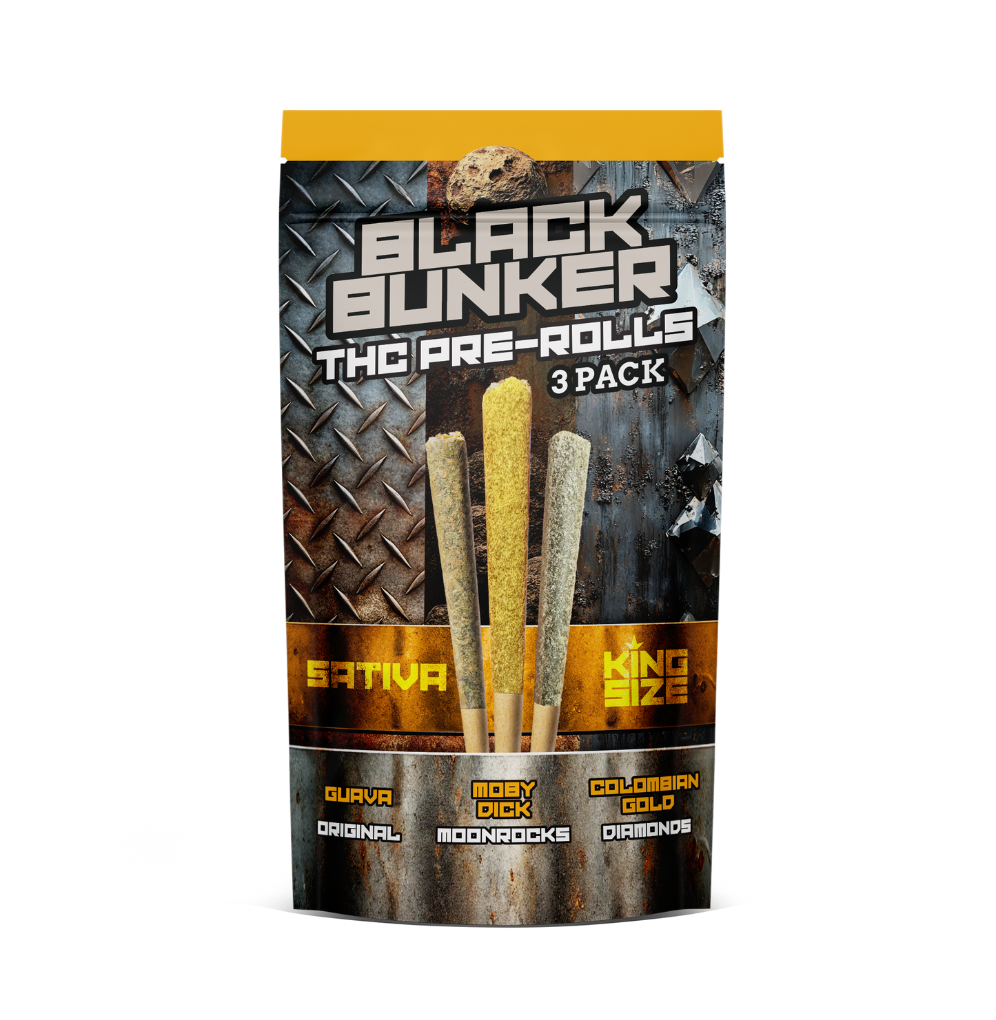 Black Bunker 3 PACK Pre rolls - Original - Moonrock - Diamond