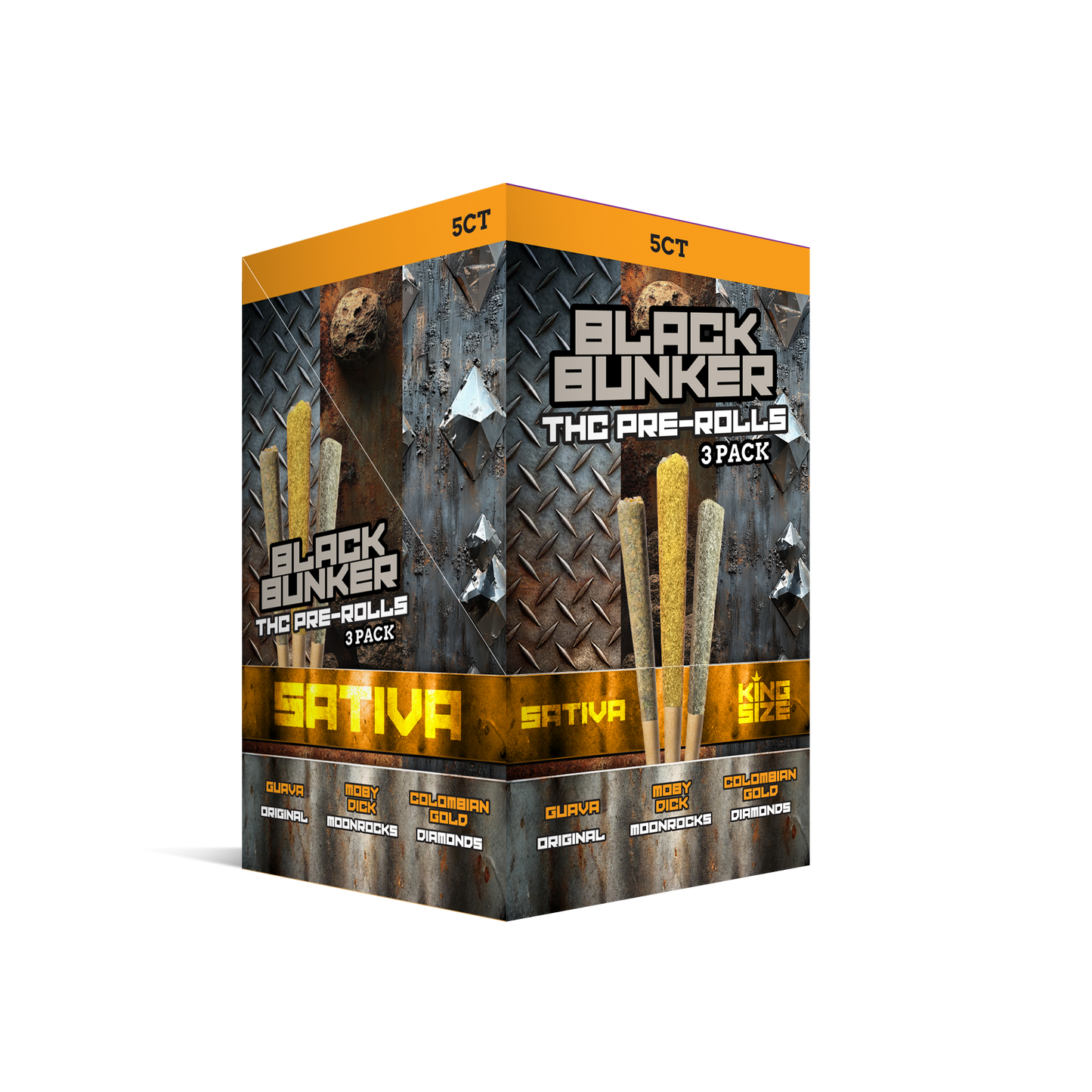 Black Bunker 3 PACK Pre rolls - Original - Moonrock - Diamond