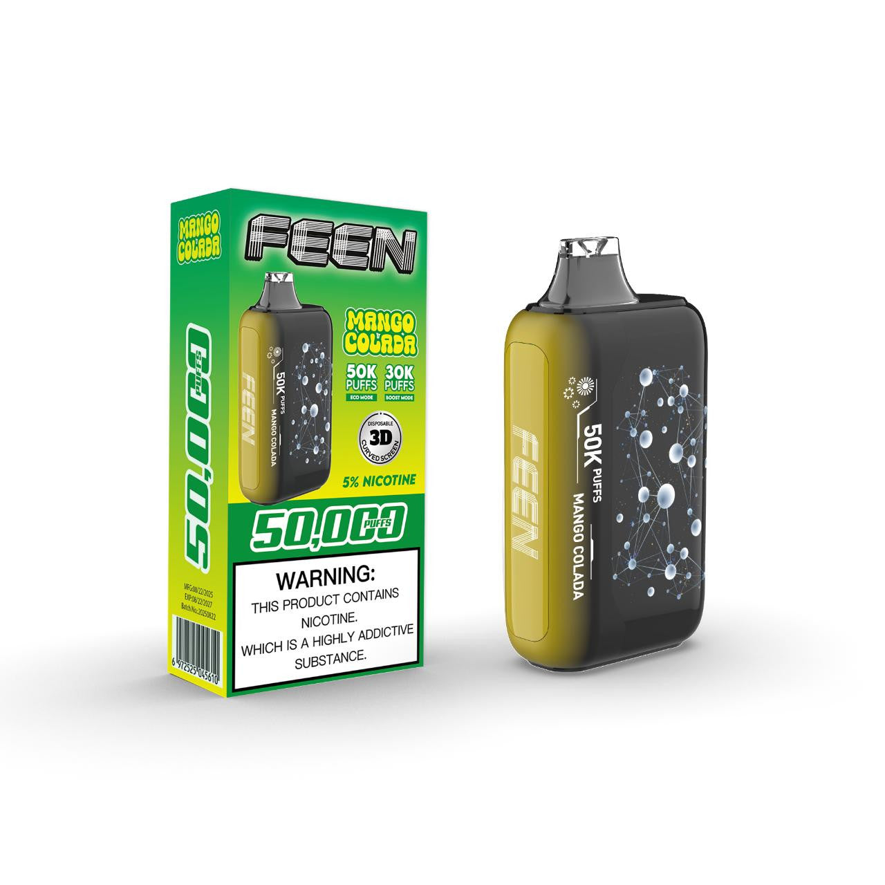 FEEN 50K Puff Nicotine Disposable – High Capacity Performance Device - 5ct Display