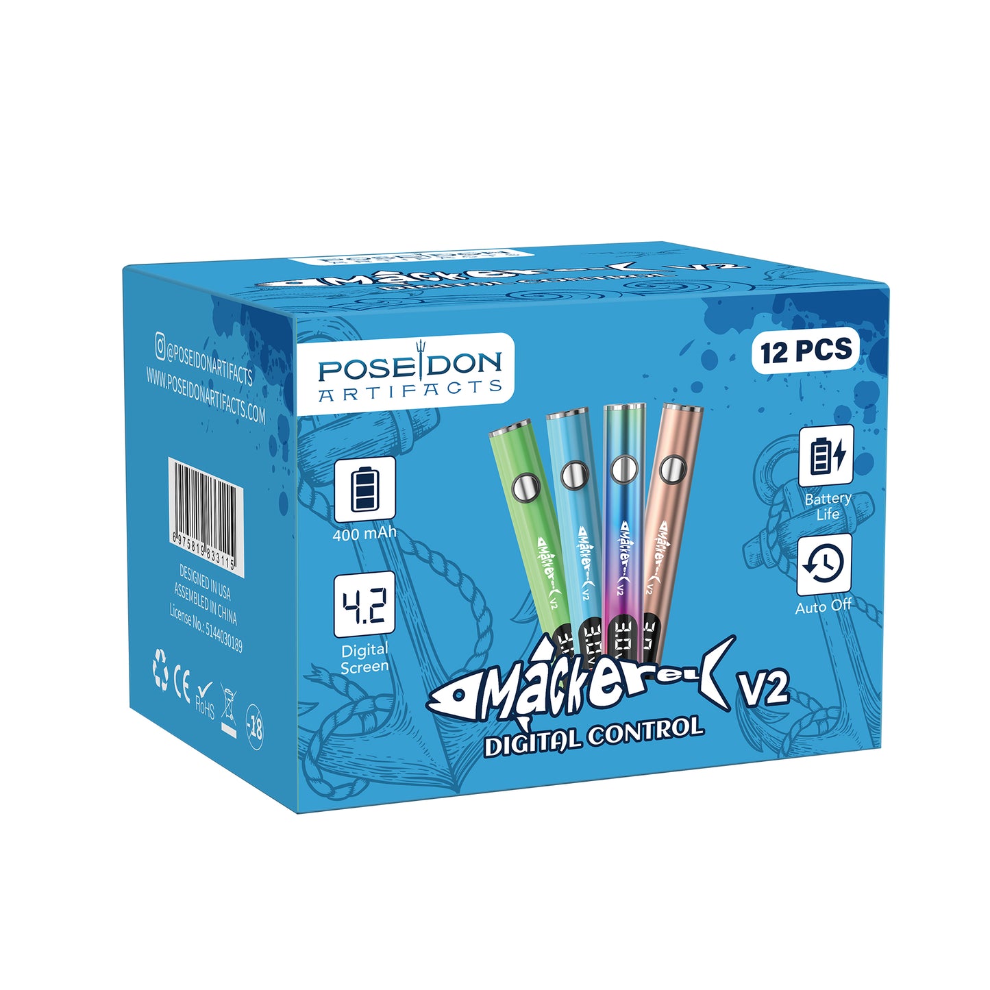 Poseidon Artifacts – Mackerel V2 Battery – 12ct Box