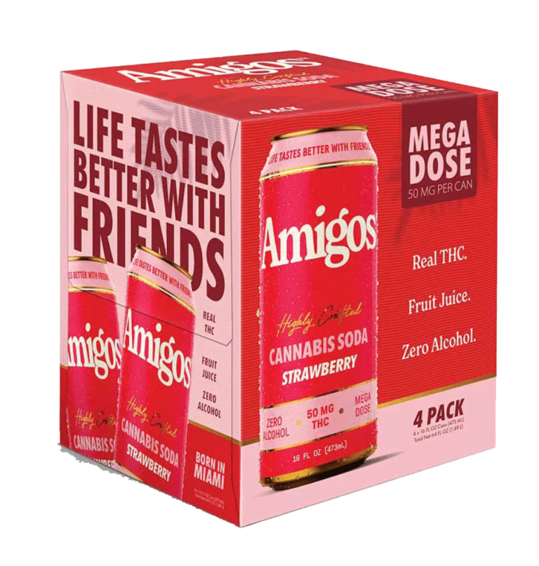Amigos Pineapple Cannabis Soda - 4 Pack Zero Alcohol