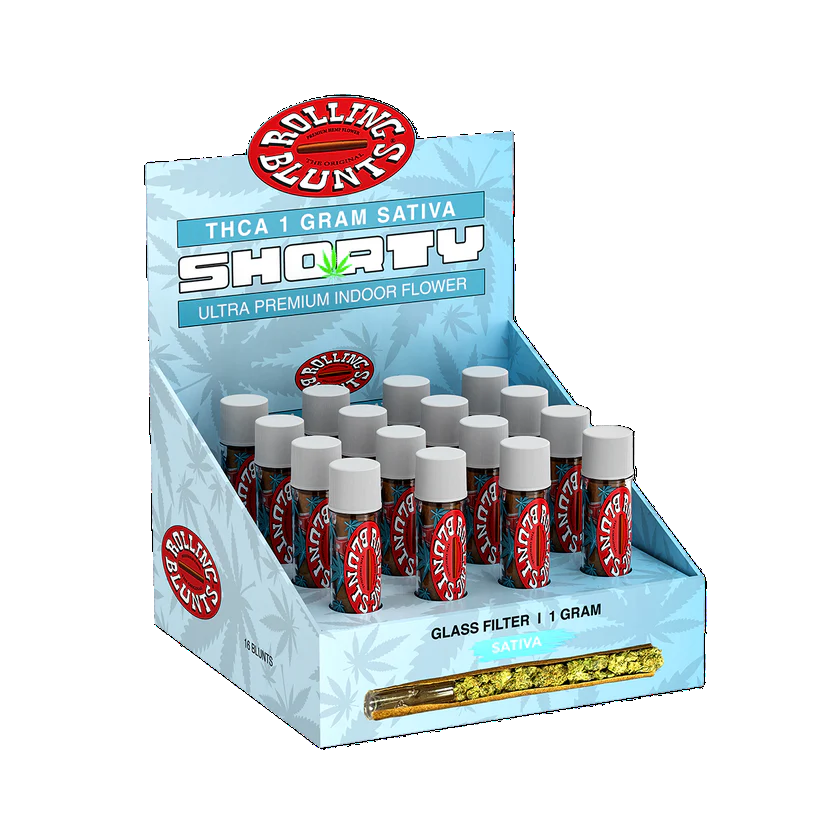 Rolling Blunts THCA 1g Shorty Glass Tip Blunts New / 16 Blunts