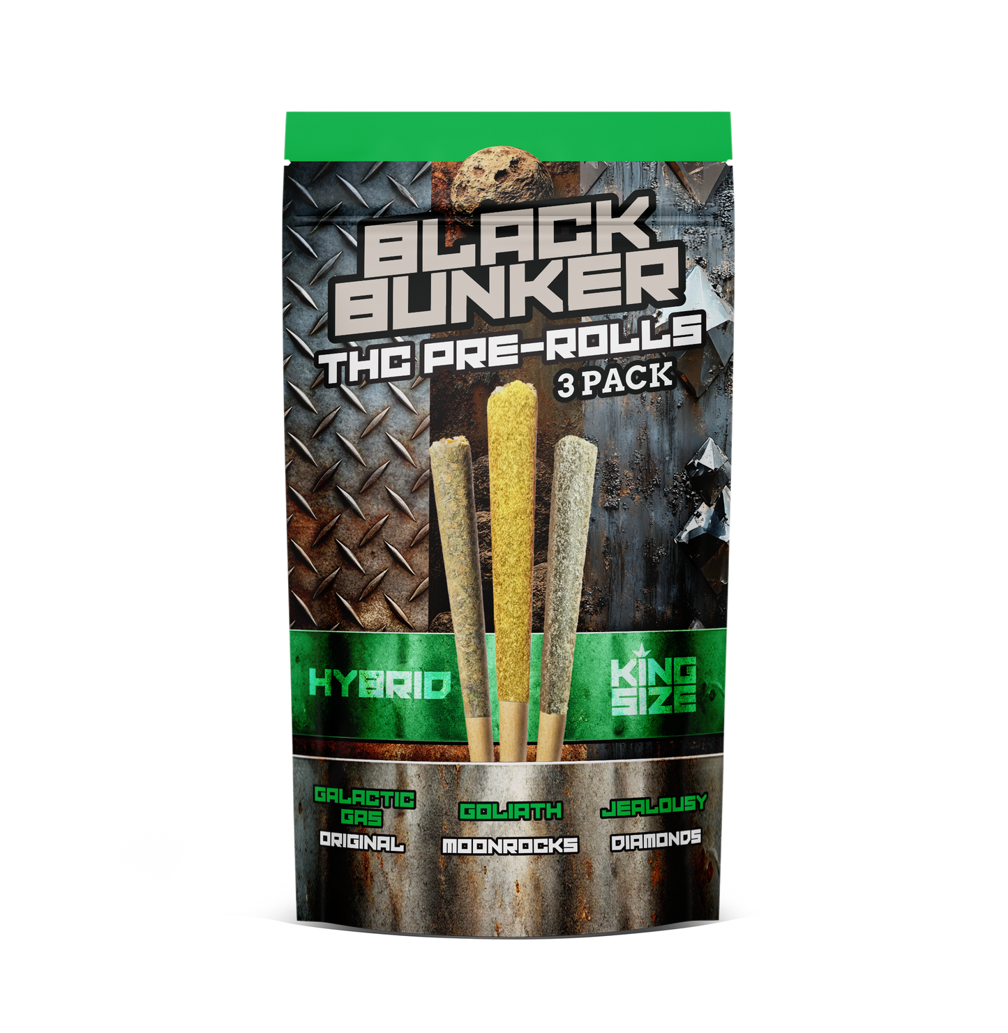 Black Bunker 3 PACK Pre rolls - Original - Moonrock - Diamond