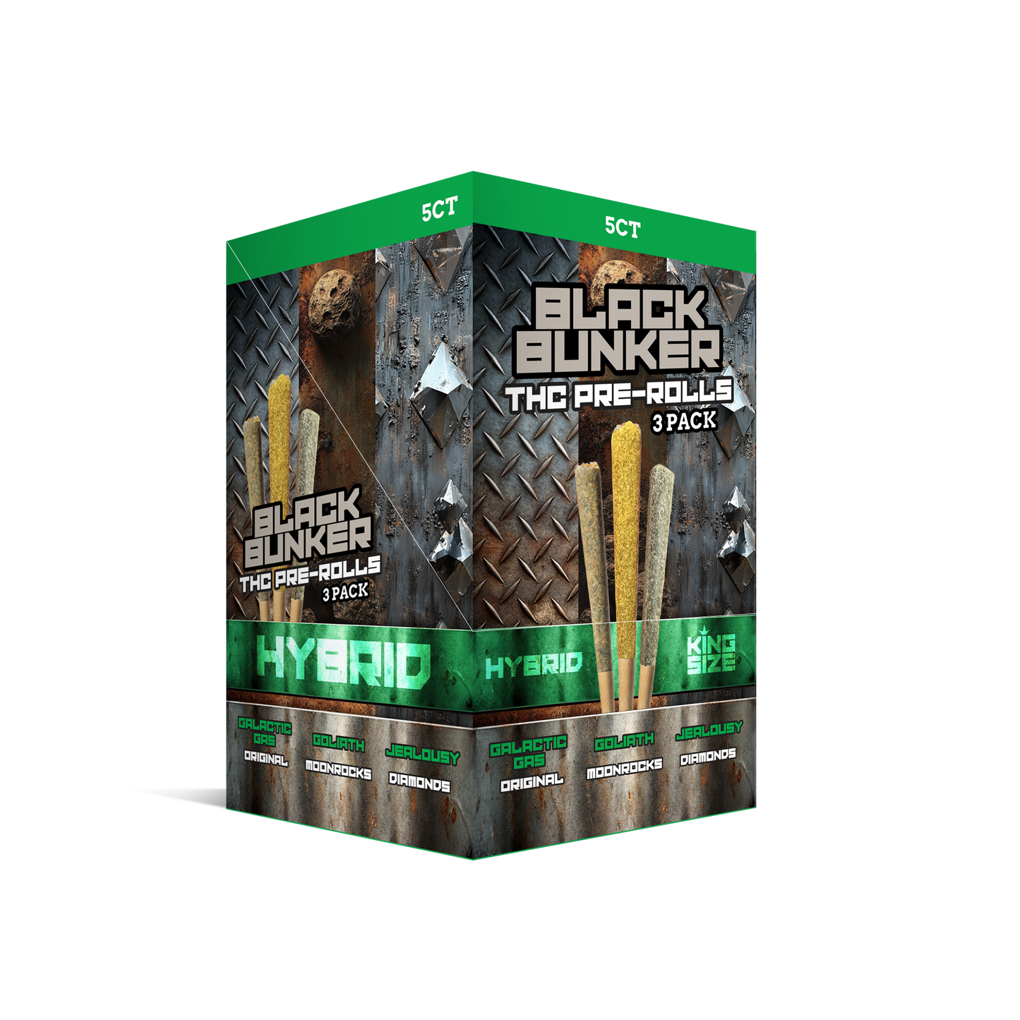 Black Bunker 3 PACK Pre rolls - Original - Moonrock - Diamond