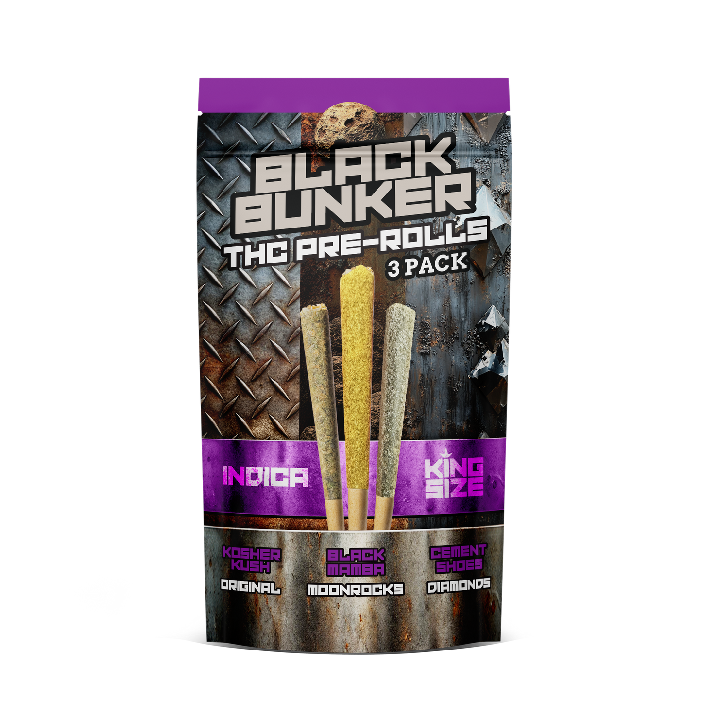 Black Bunker 3 PACK Pre rolls - Original - Moonrock - Diamond