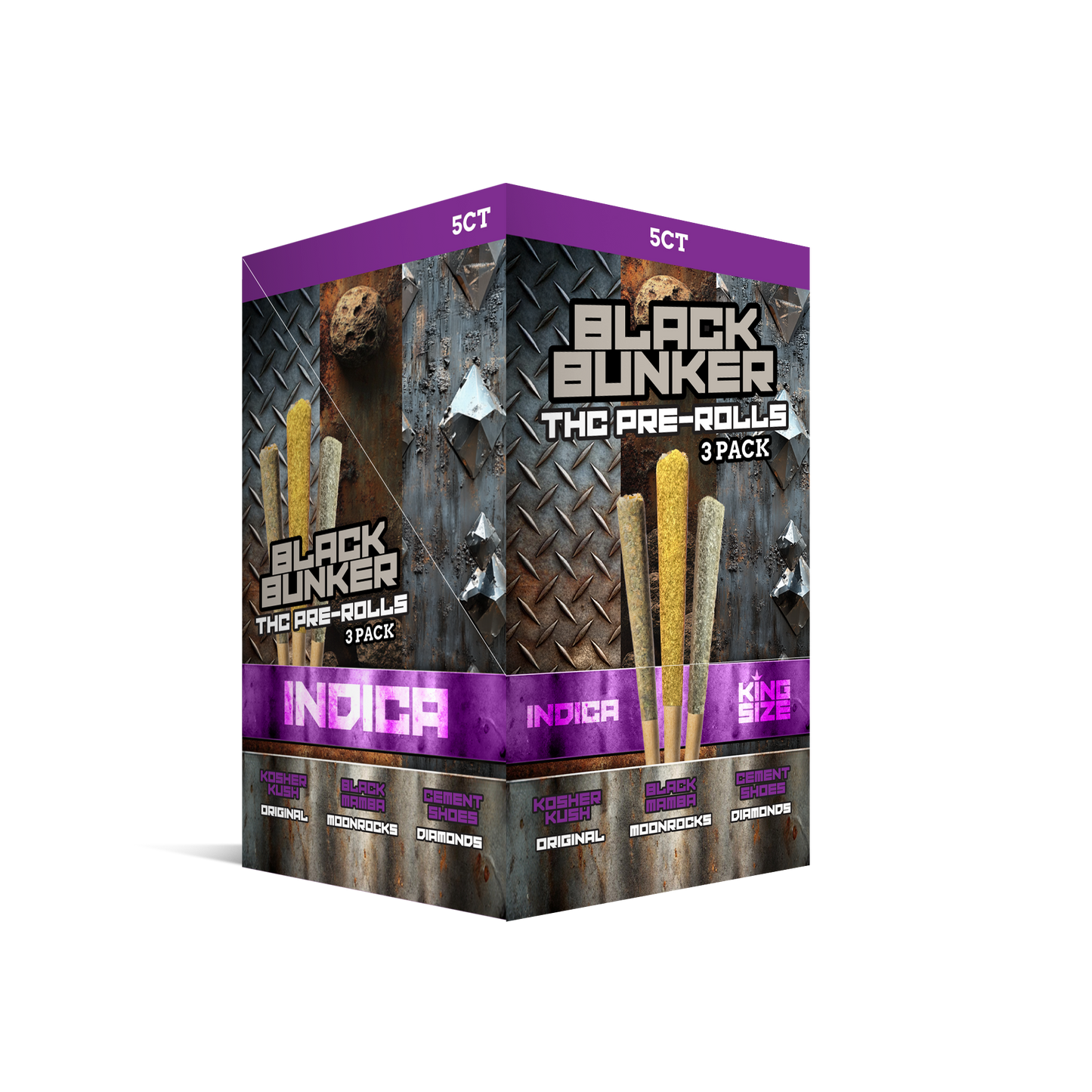 Black Bunker 3 PACK Pre rolls - Original - Moonrock - Diamond