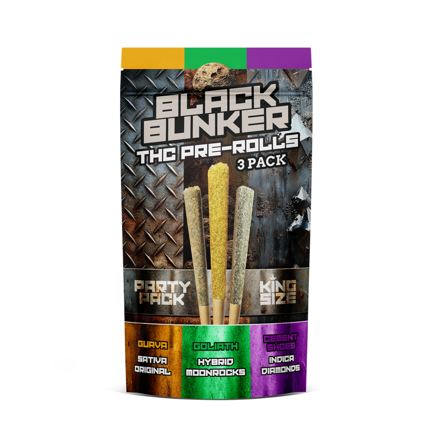 Black Bunker 3 PACK Pre rolls - Original - Moonrock - Diamond