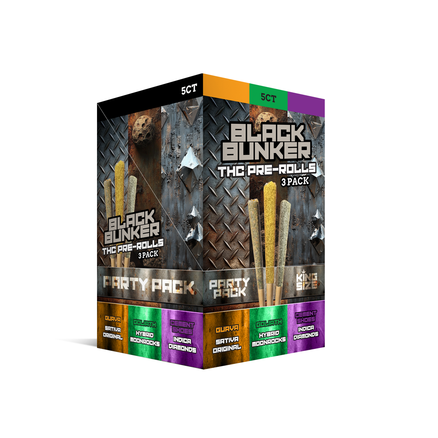 Black Bunker 3 PACK Pre rolls - Original - Moonrock - Diamond