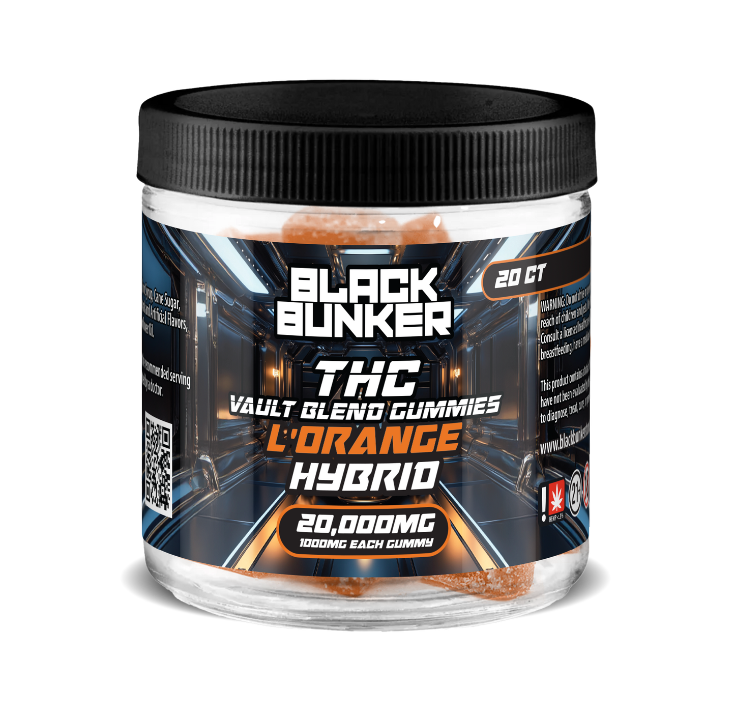 Black Bunker – Vault Blend THC Gummies – 1000MG – 20ct Jar