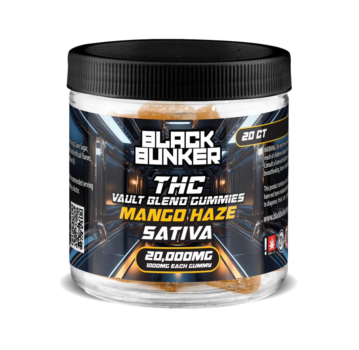 Black Bunker – Vault Blend THC Gummies – 1000MG – 20ct Jar