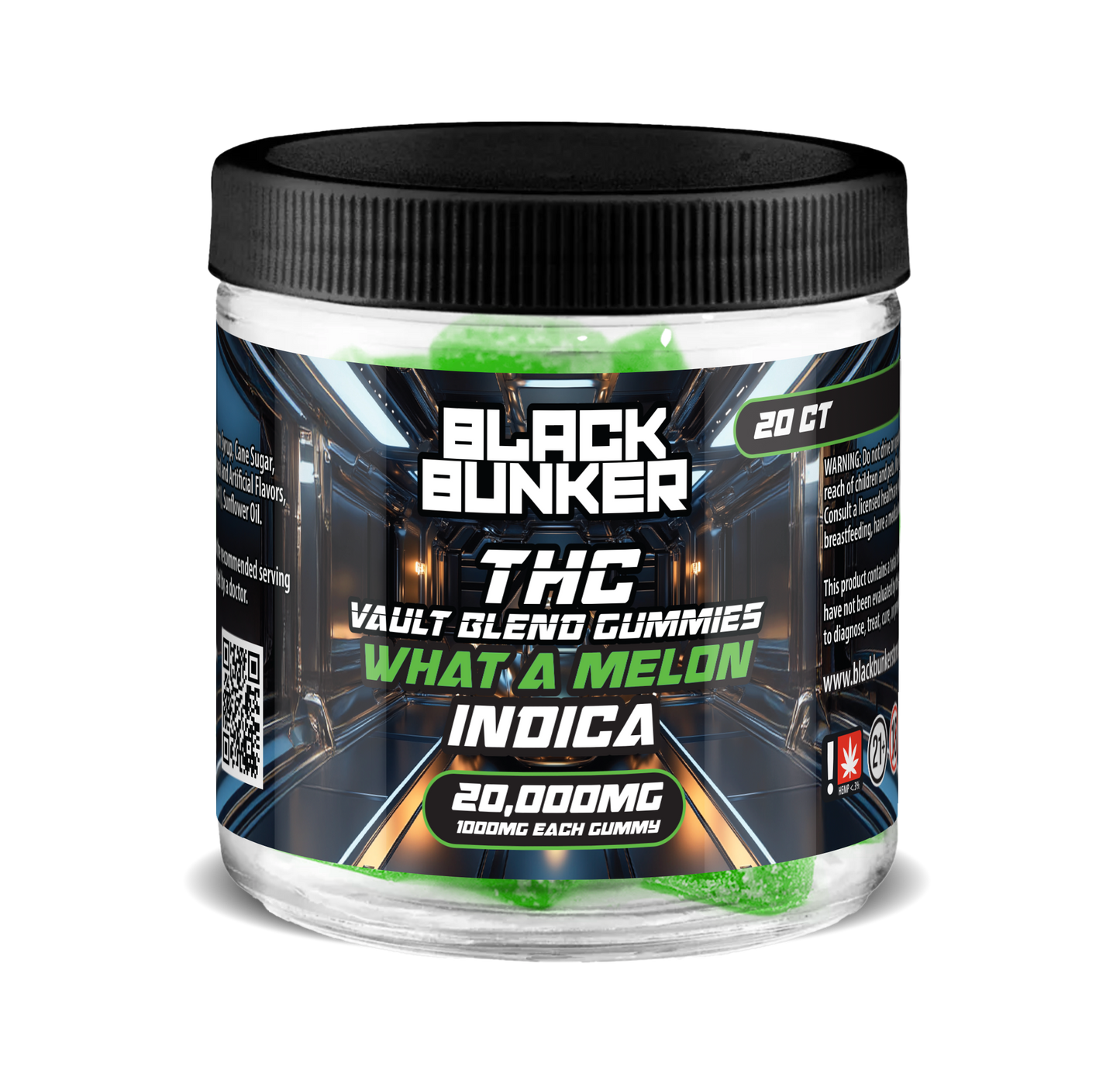 Black Bunker – Vault Blend THC Gummies – 1000MG – 20ct Jar