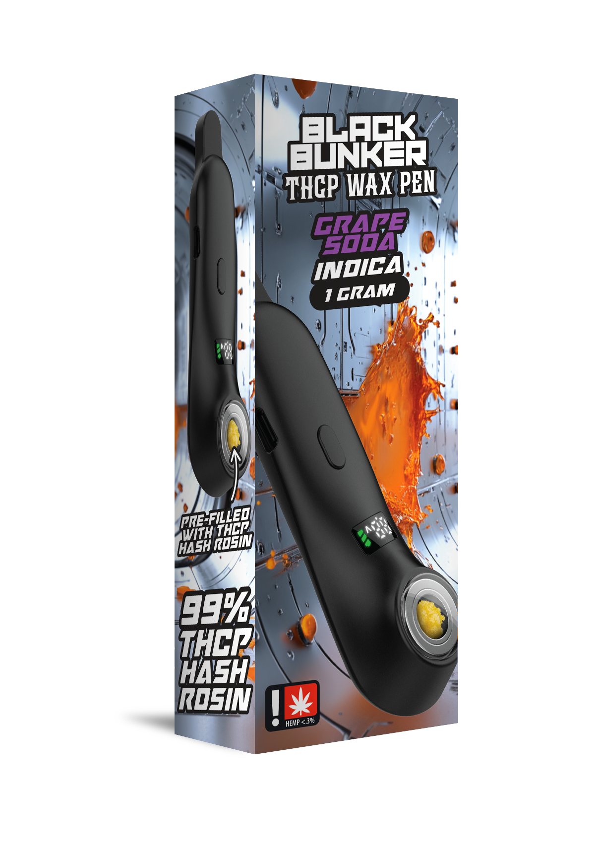 Black Bunker – THCP 1G Hash Rosin Wax Pen – 5ct Display Box