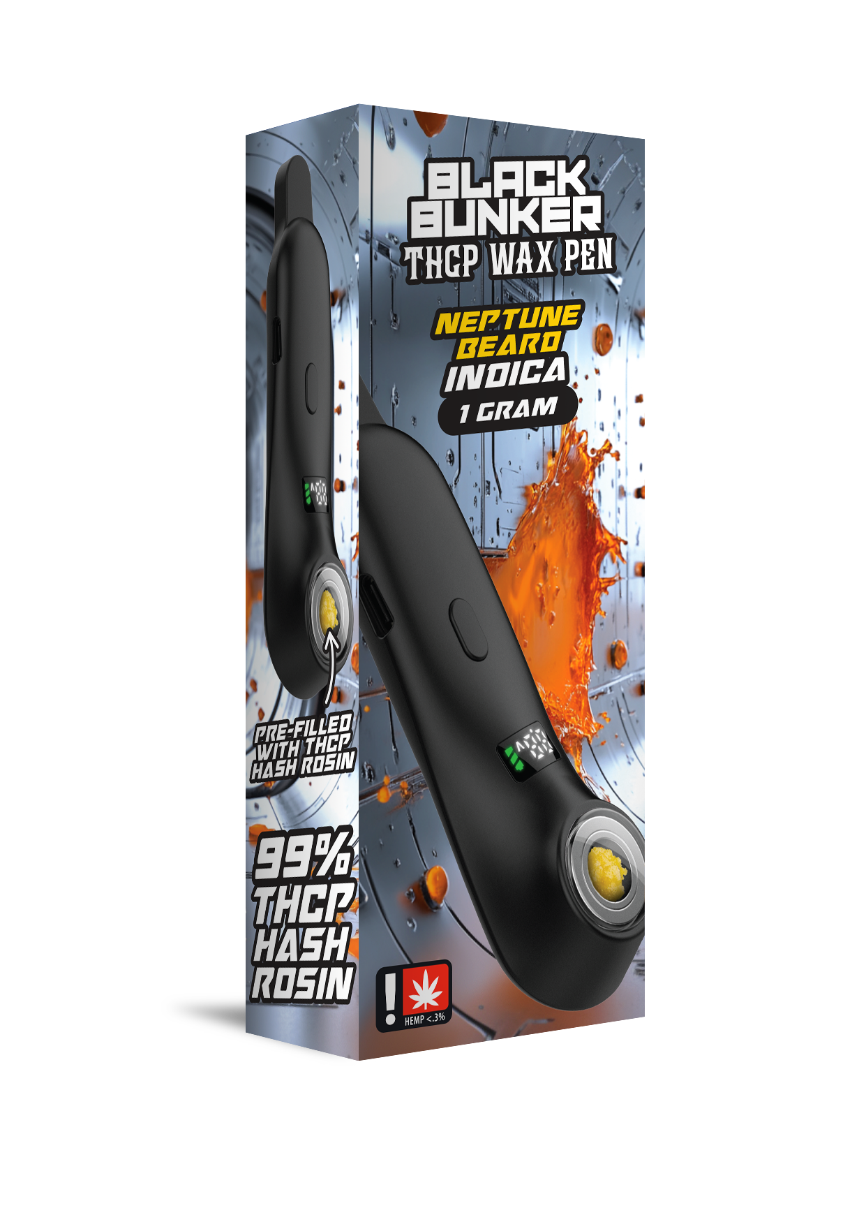 Black Bunker – THCP 1G Hash Rosin Wax Pen – 5ct Display Box