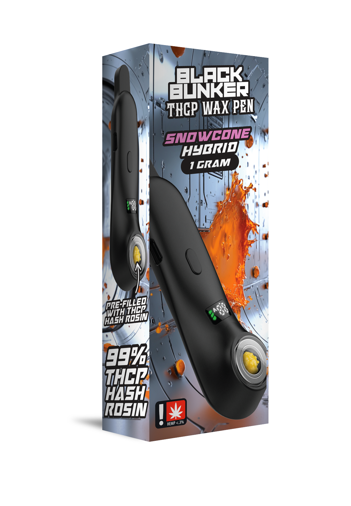 Black Bunker – THCP 1G Hash Rosin Wax Pen – 5ct Display Box