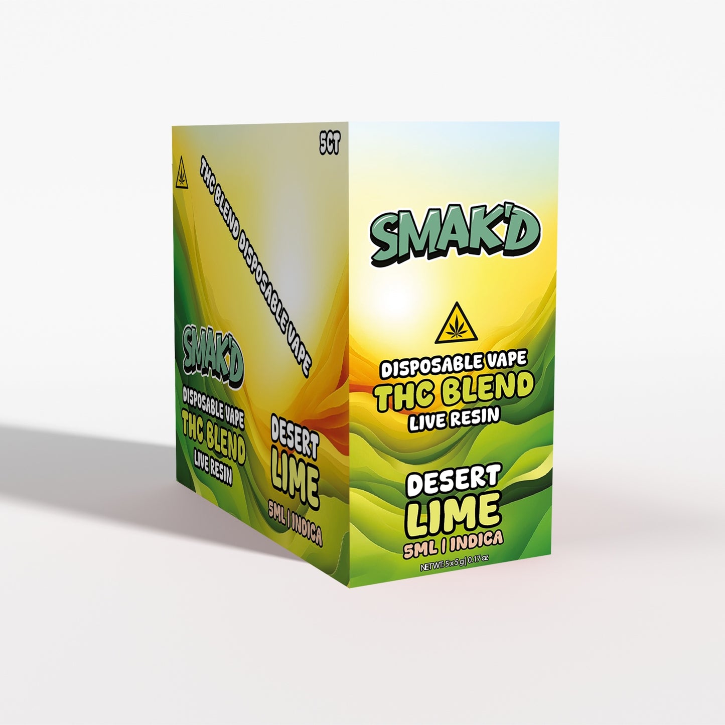 Smak’d THC 5ML Disposable – THC Blend – 5 Count Display Box
