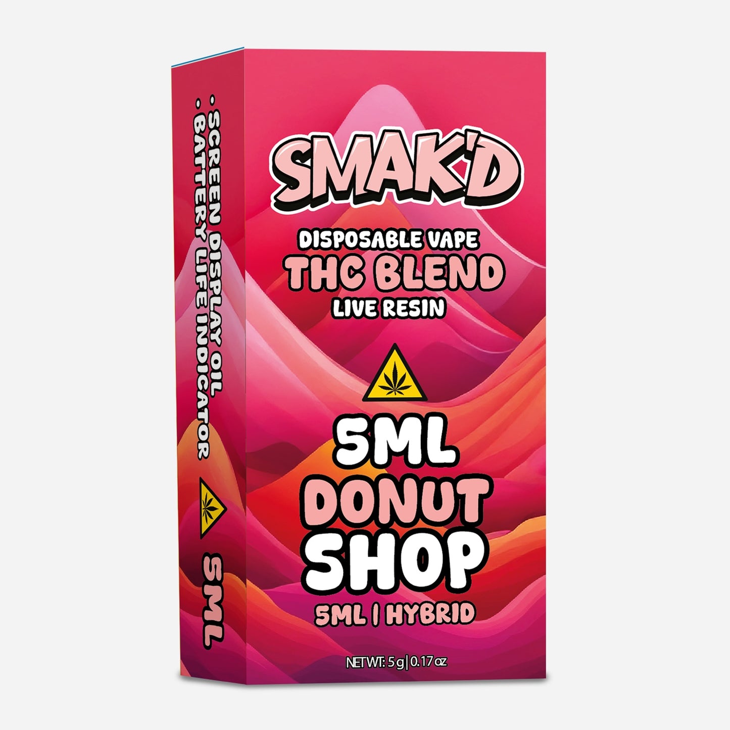 Smak’d THC 5ML Disposable – THC Blend – 5 Count Display Box