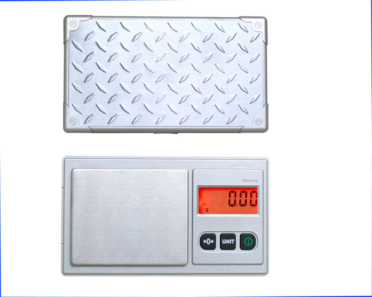 Platescale Unit Diamond Plate 220g Digital Pocket Scale – Black Bunker Distribution
