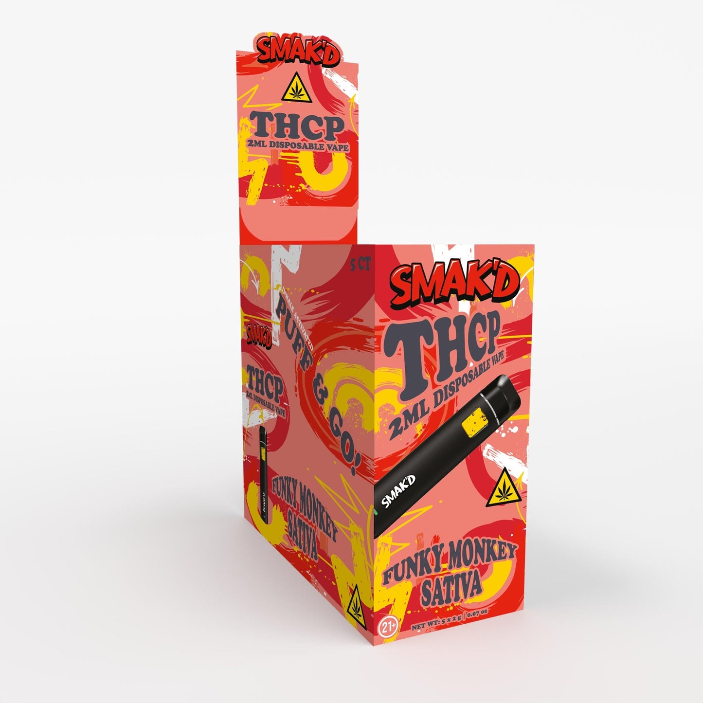 Smak’d THCP 2ML Disposable – 5 Count Display Box