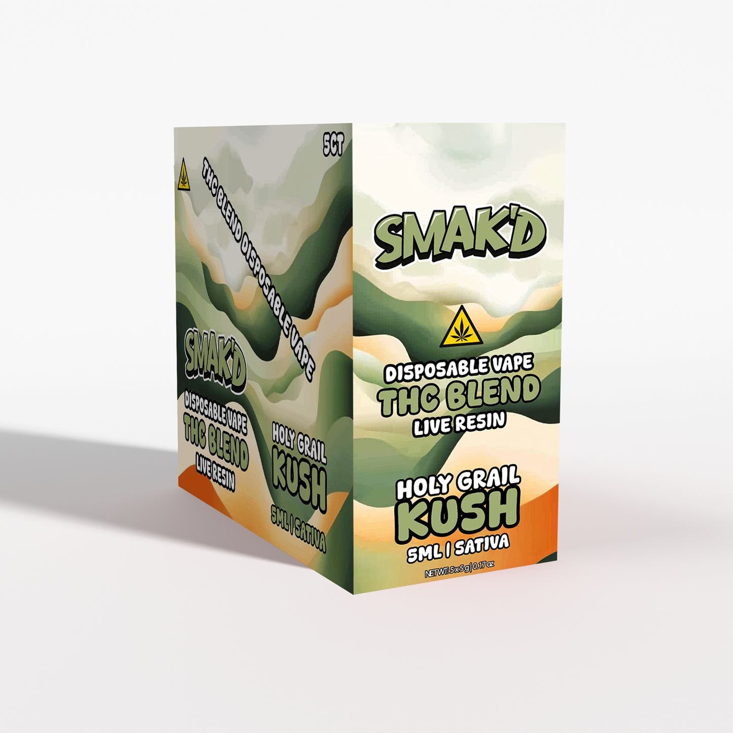 Smak’d THC 5ML Disposable – THC Blend – 5 Count Display Box