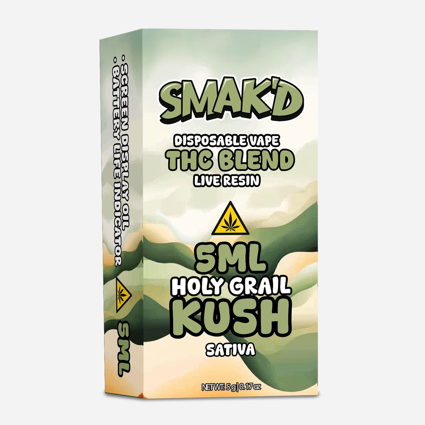 Smak’d THC 5ML Disposable – THC Blend – 5 Count Display Box