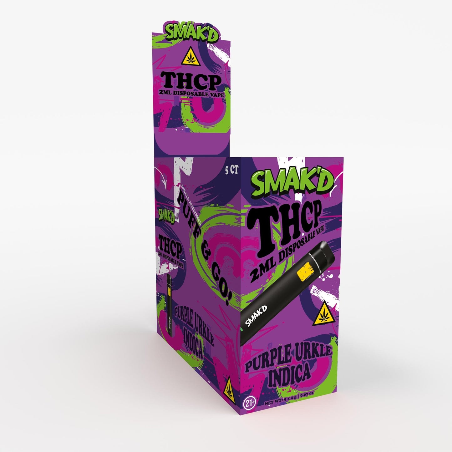 Smak’d THCP 2ML Disposable – 5 Count Display Box