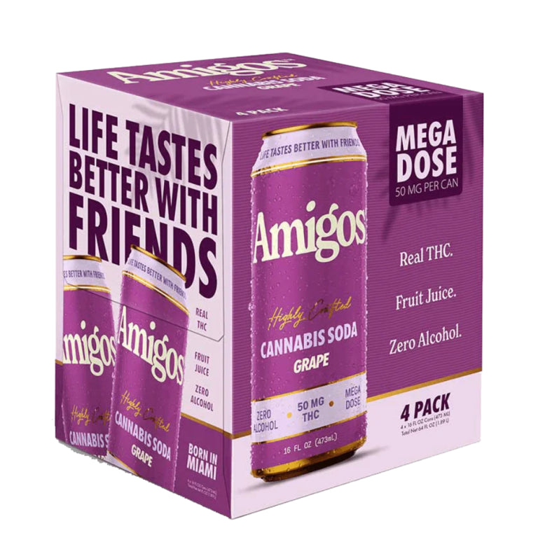 Amigos Pineapple Cannabis Soda - 4 Pack Zero Alcohol