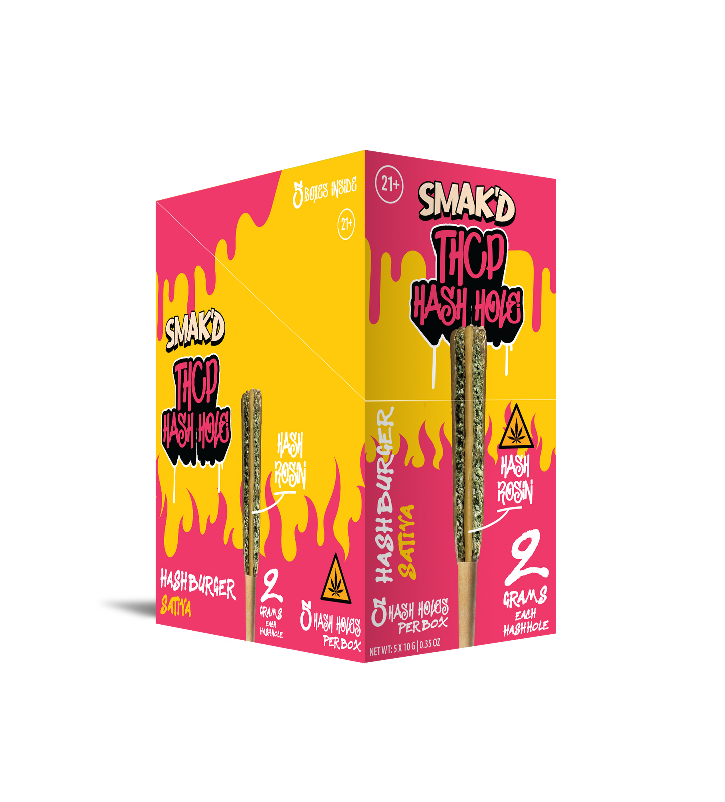 Smak’d THCP 2G Hash Holes – Rosin Infused – 5ct Box (5 Boxes Per Unit)