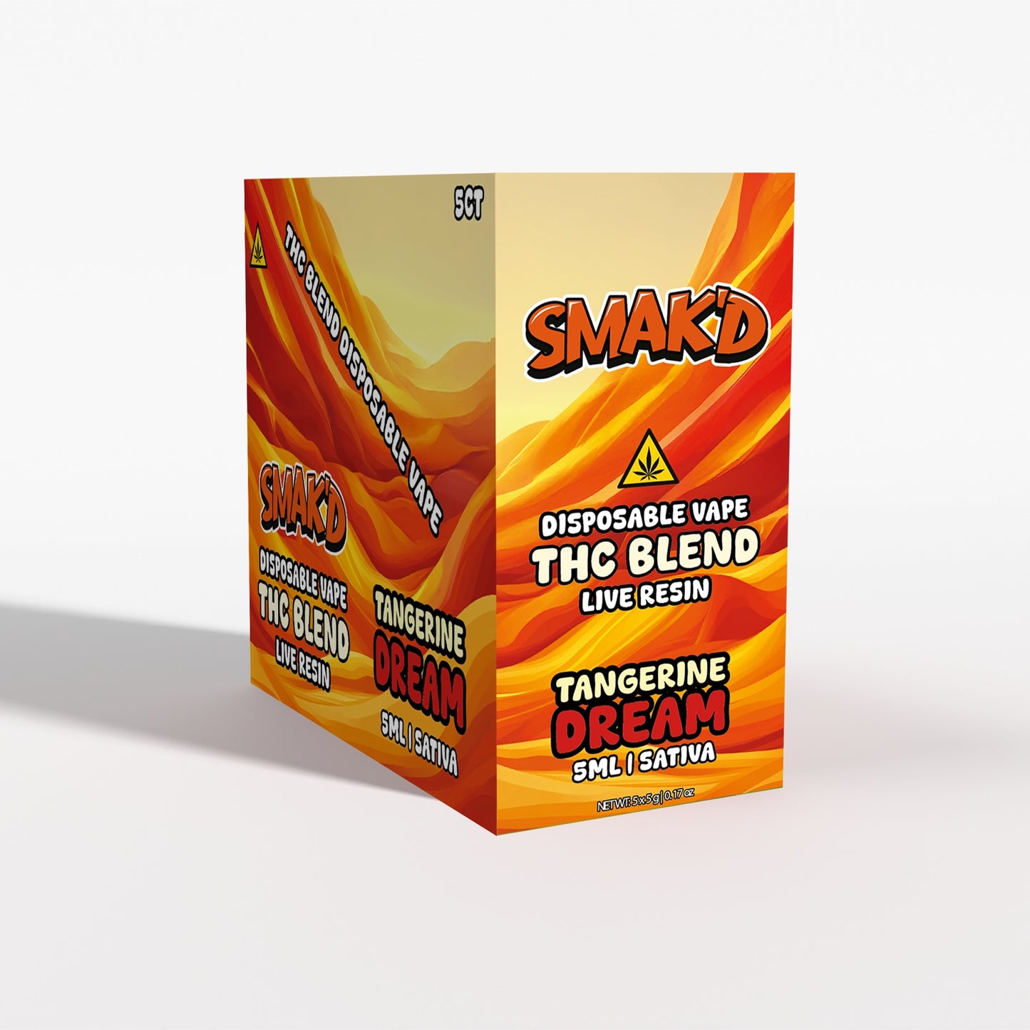Smak’d THC 5ML Disposable – THC Blend – 5 Count Display Box
