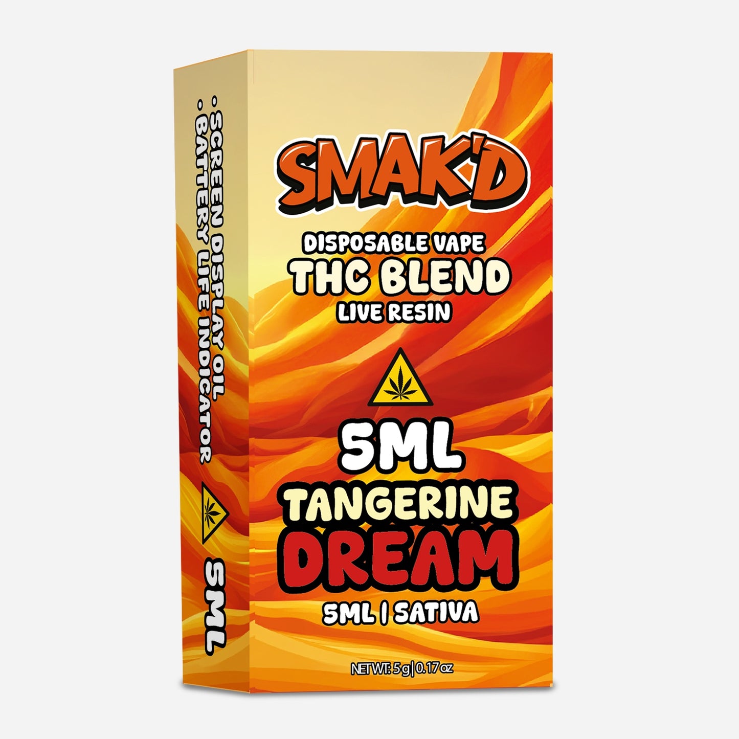 Smak’d THC 5ML Disposable – THC Blend – 5 Count Display Box