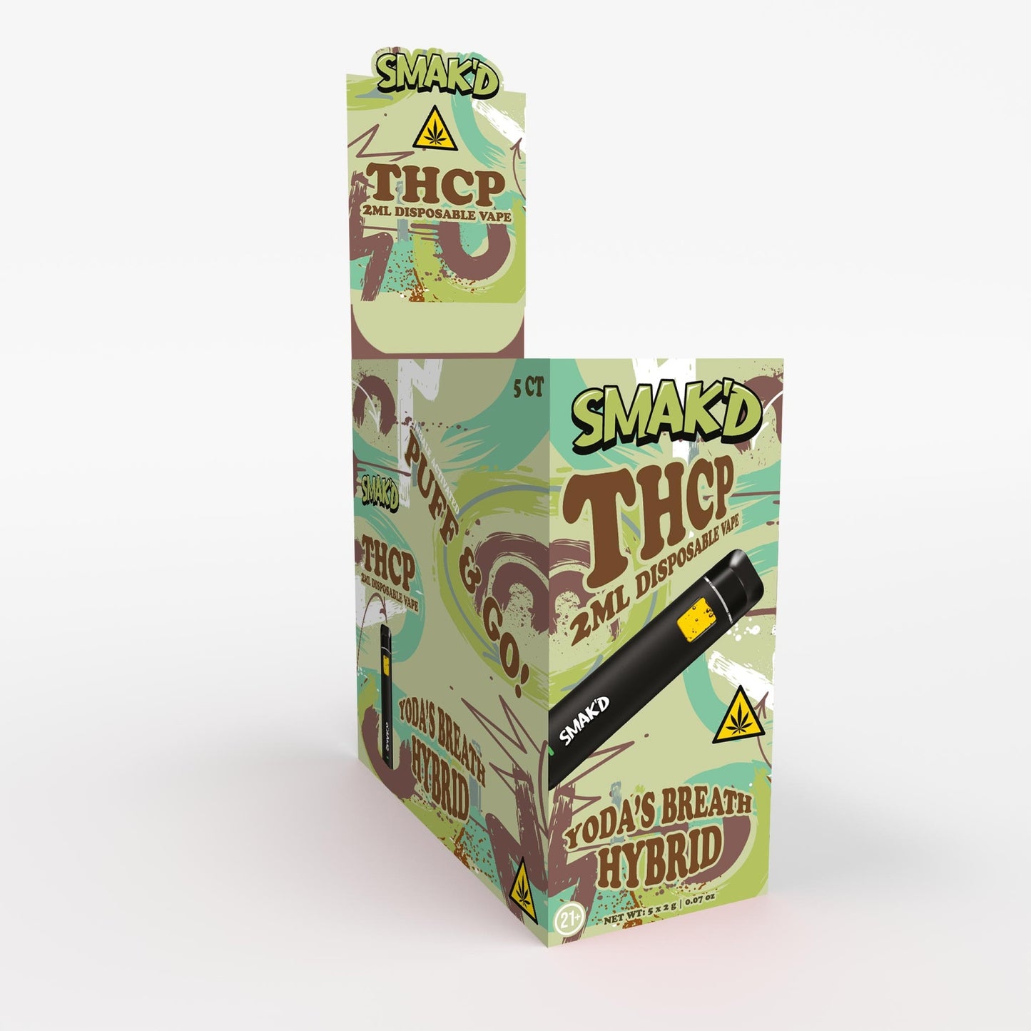 Smak’d THCP 2ML Disposable – 5 Count Display Box