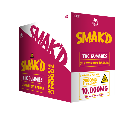 Smak’d THC Gummies – 2000MG (5ct Bag) – 10 Bags Per Box