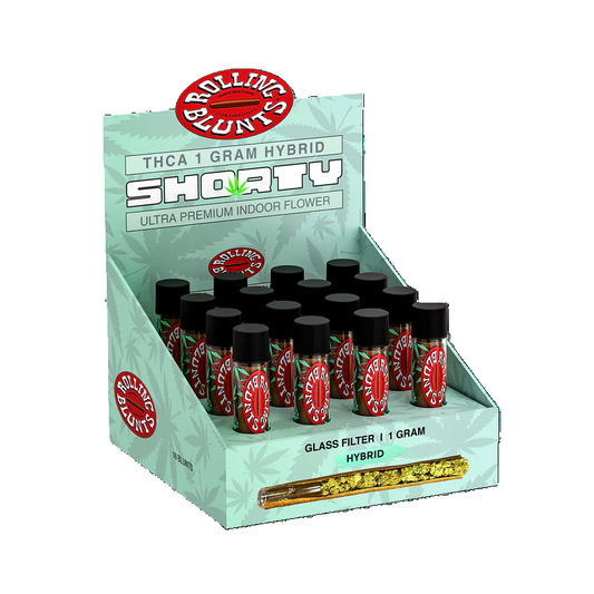 Rolling Blunts THCA 1g Shorty Glass Tip Blunts New / 16 Blunts