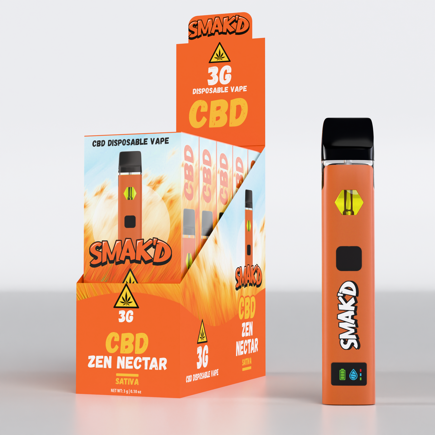 Smak’d 3G CBD Disposable – 5 Count Display Box