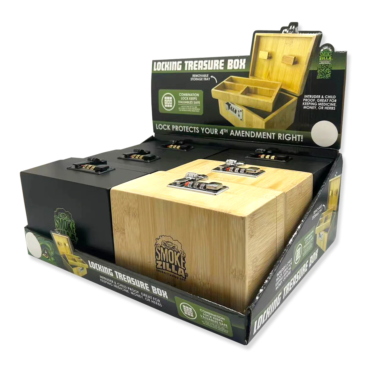 SMOKEZILLA - LOCKING TREASURE BOX 6 PIECES PER DISPLAY