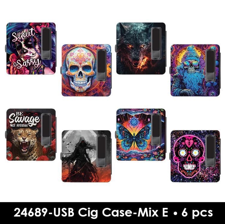 SMOKEZILLA - USB LIGHTER CIG CASE 8pcs