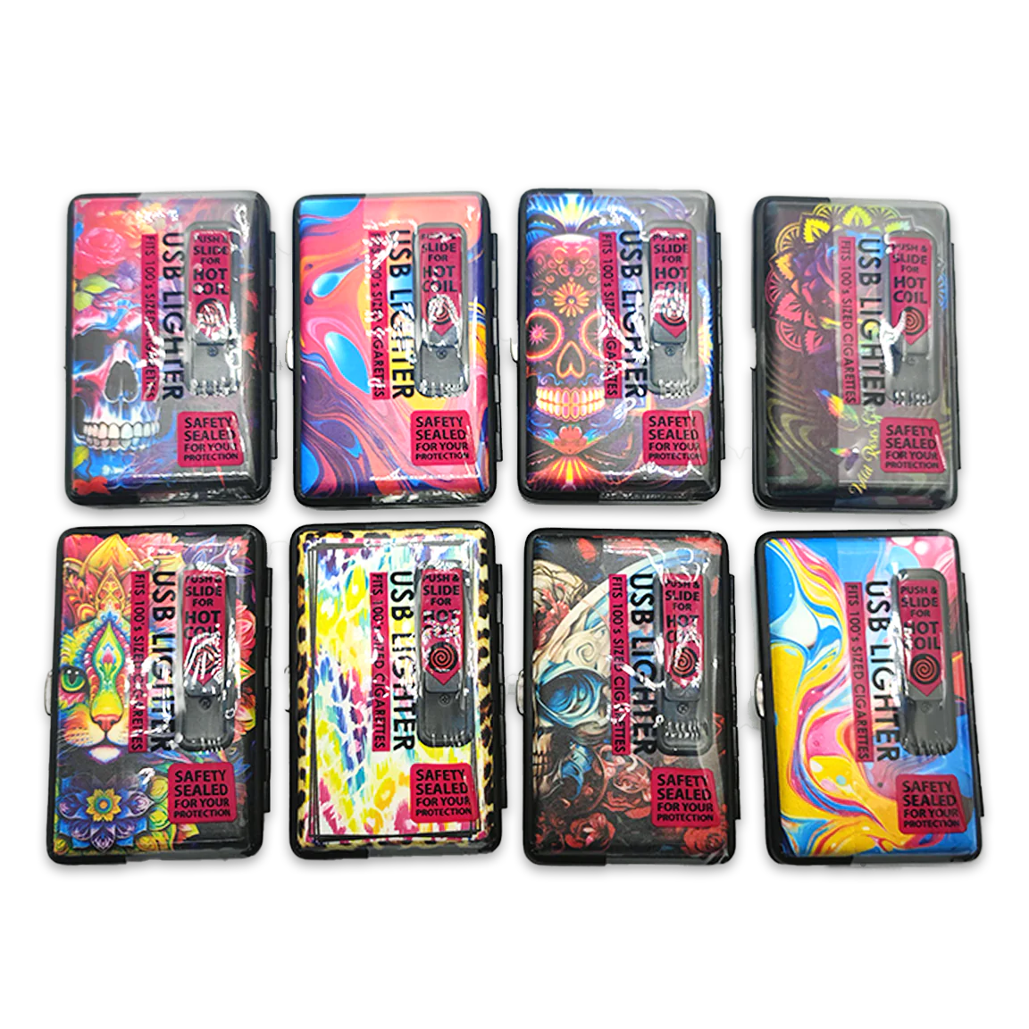 SMOKEZILLA - USB LIGHTER CIG CASE 8 PCS