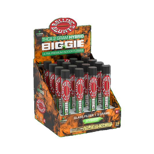 Rolling Blunts THCA 2g Biggie Glass Tip Blunts, 16 Count